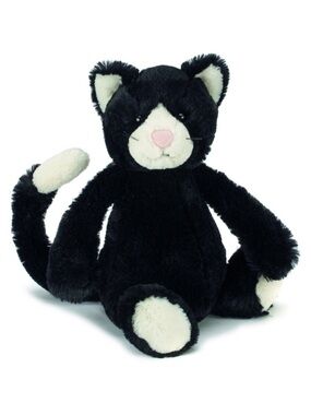 Jellycat Bashful Cat Black & White Cat Retired